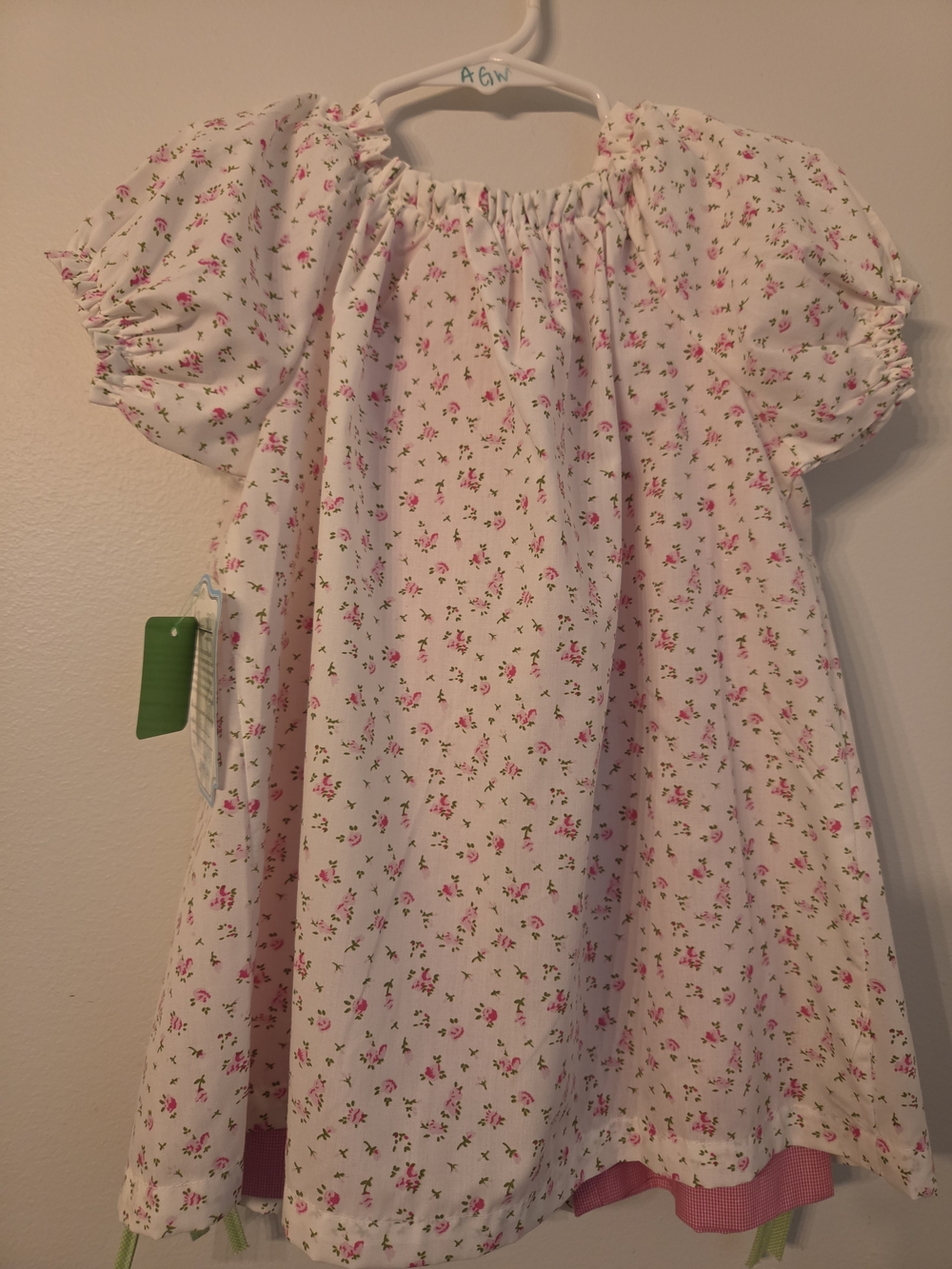 Girls White Floral Smocked Shirt And Pants Set